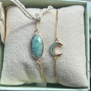 Gold and Turquoise Bracelet Set